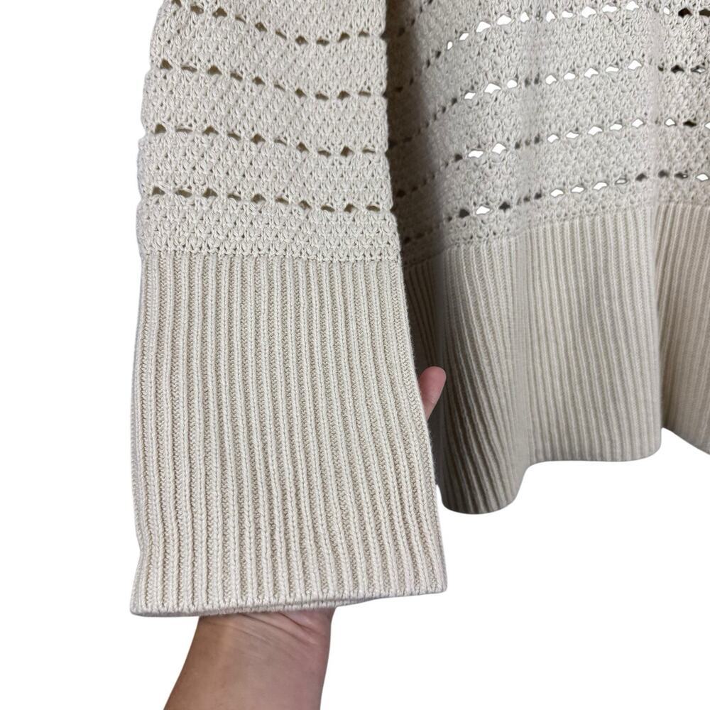 Gap Sweater Womens XXS Ivory Cream 24/7 Split Hem Sweater Fisherman Loose Knit - Picture 6 of 14